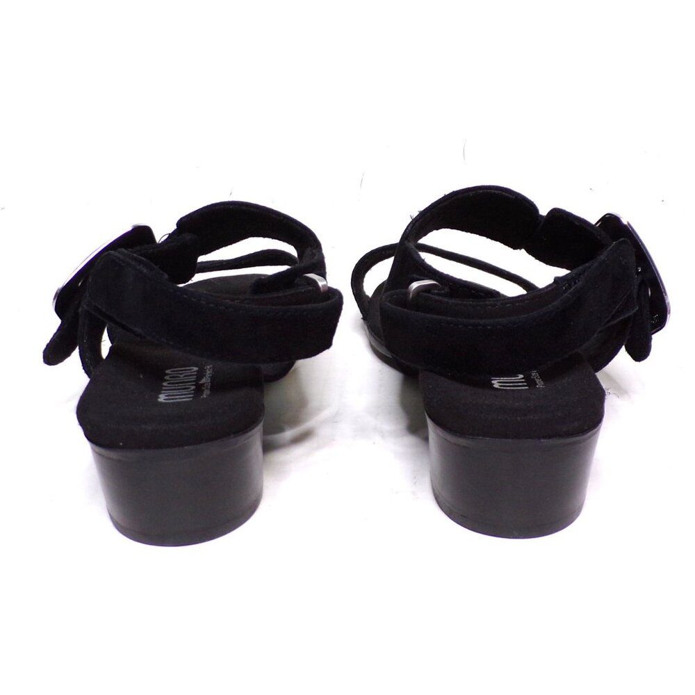 🆕MUNRO Ashlin Silver Buckle Block Heel Sandals Shoes Black 8.5 - Picture 6 of 10